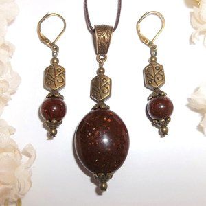Boho Matching Jewelry Set Necklace Earrings Gift Idea for Her Girl Pair 6659